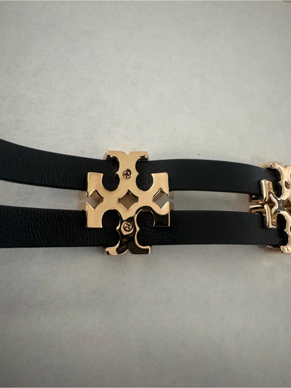 Tory Burch Serif-T Stacked Bracelet - Gold/Black - NWT